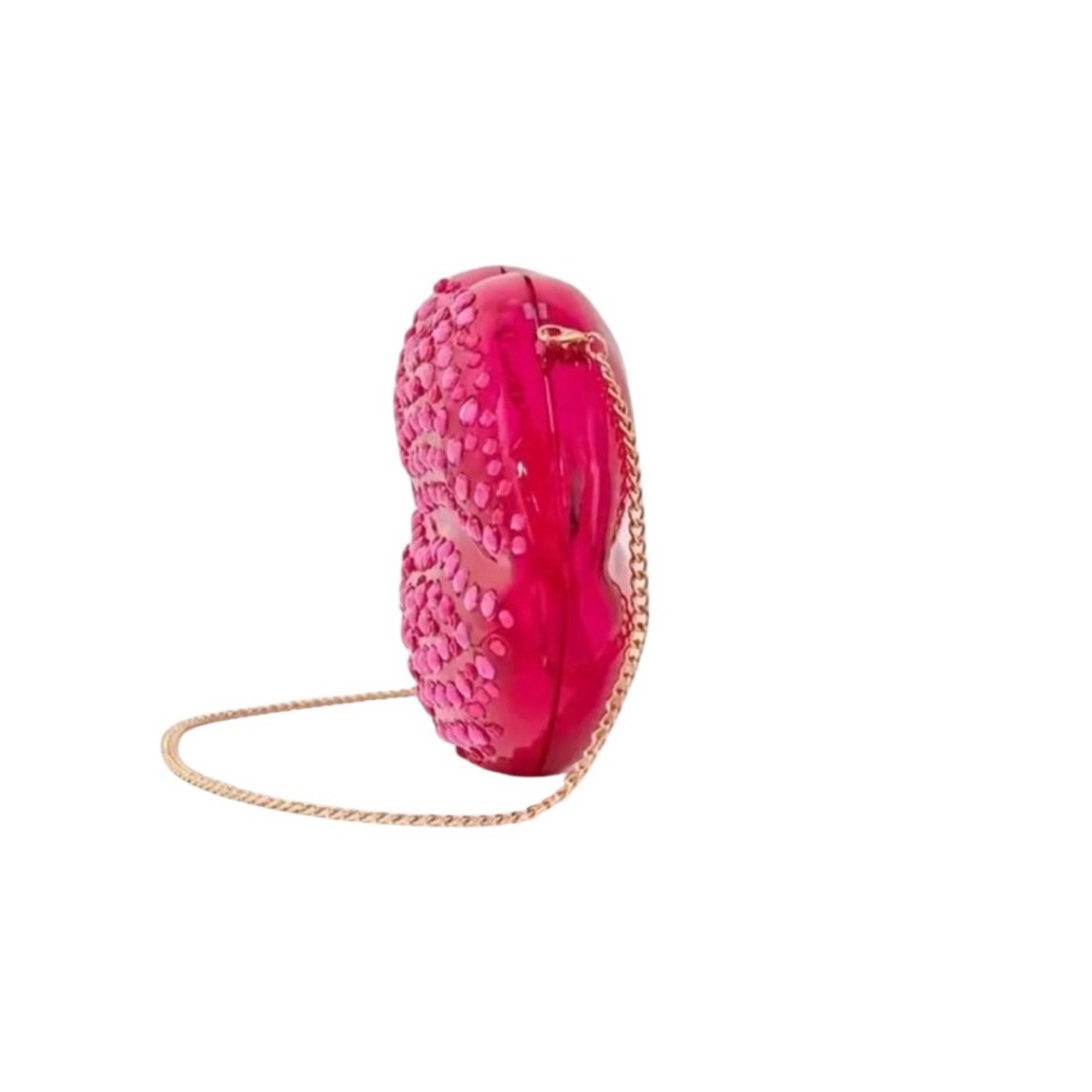 Rose Red Acrylic Lip Shaped Bag - Picture 2 of 8